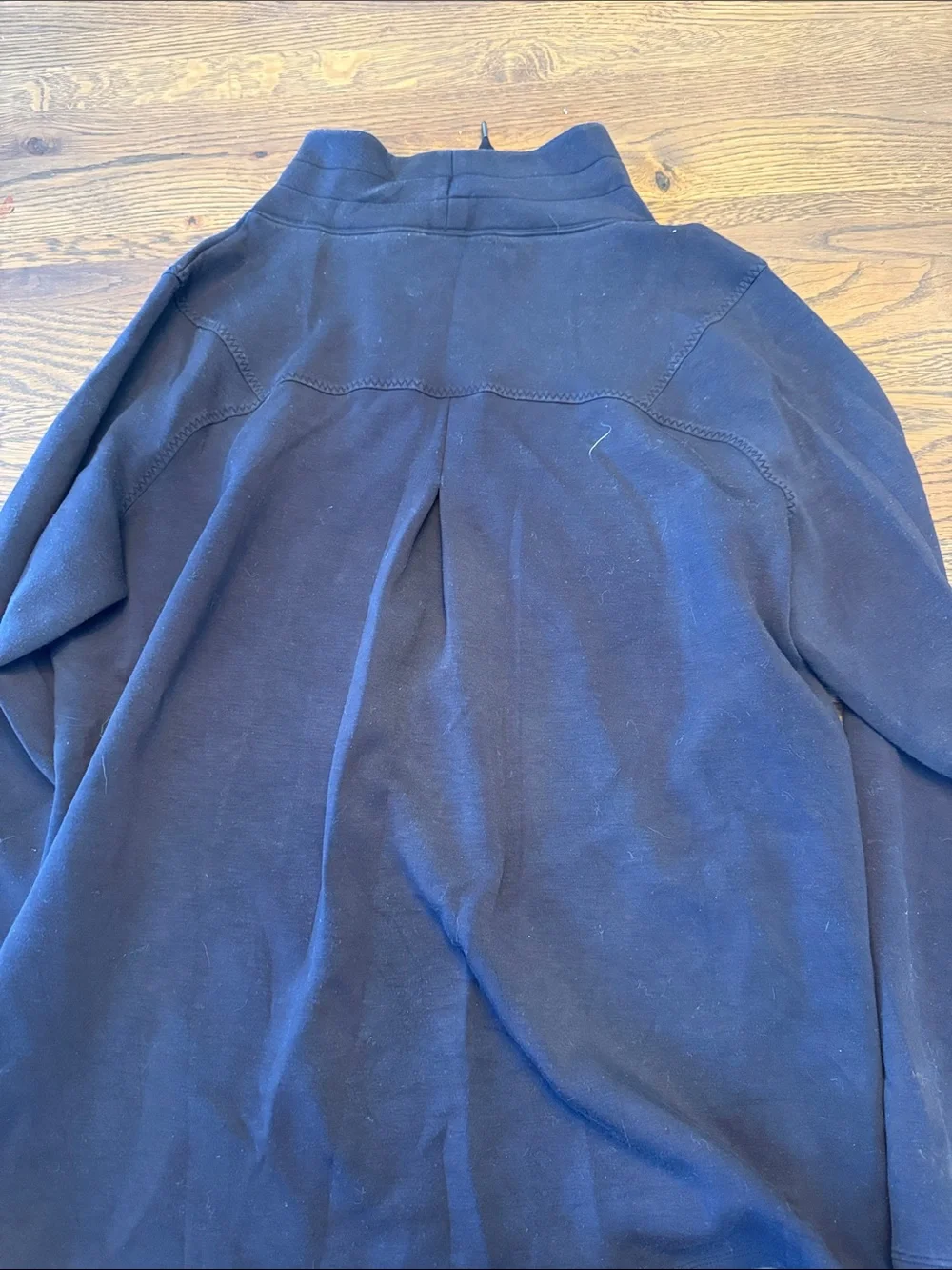 SPANX Women’s Navy Funnel Neck Drawstring Sweater